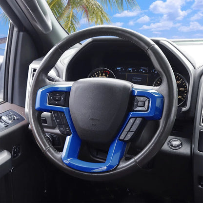 ABS Blue Steering Wheel Button Cover for Ford F150 F250 F350 (2017-2020)