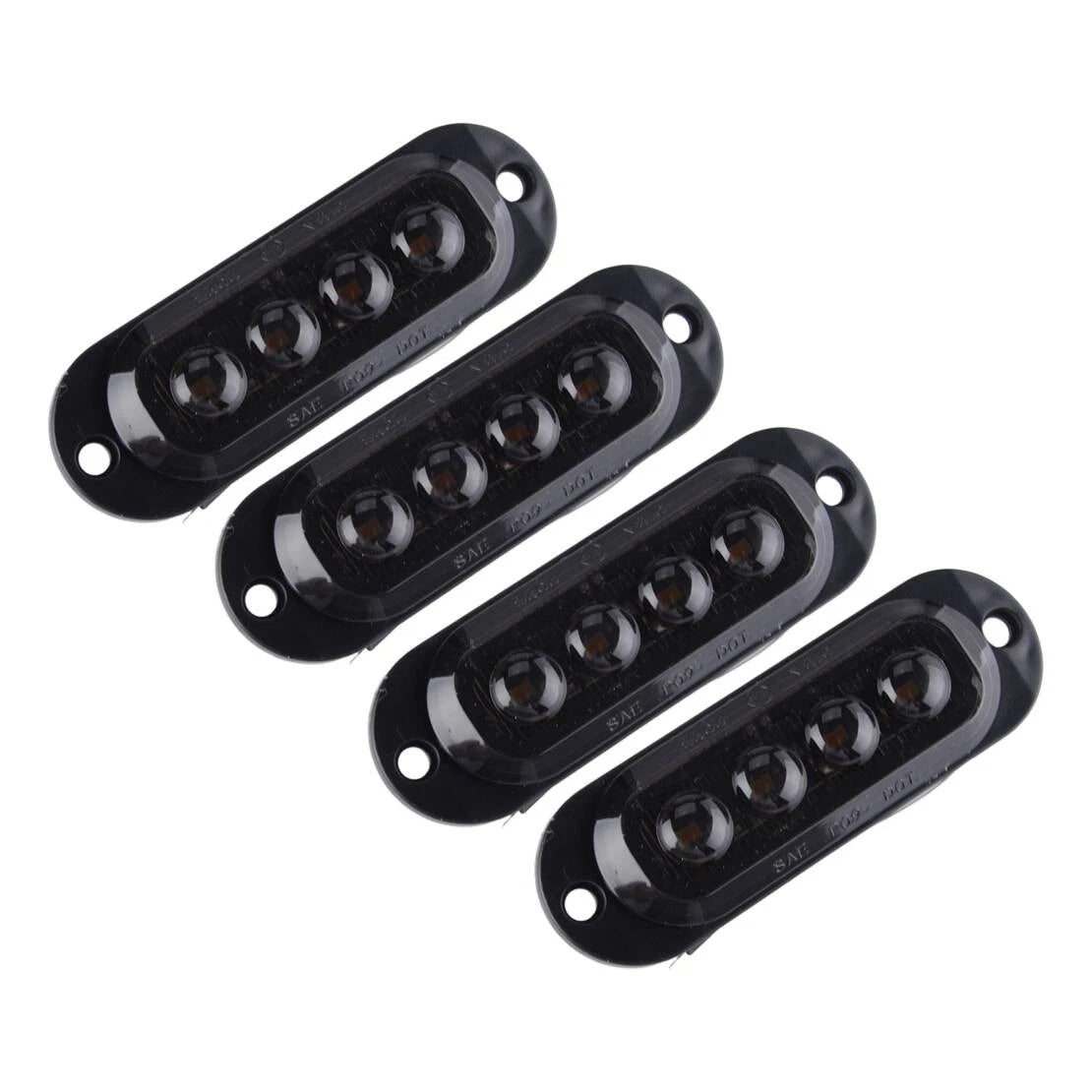4 x Amber Fender Side Marker Turn Signal Lights for Universal
