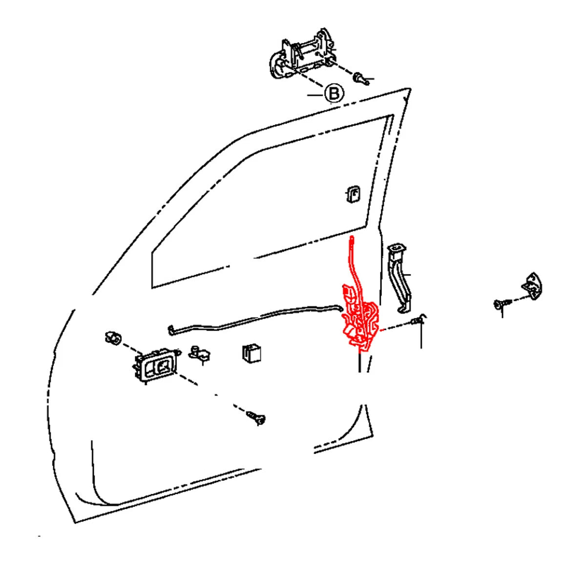 Front Door Lock Latch for Toyota Hiace Van 1989-2004