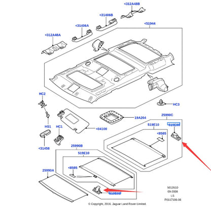 Sunroof Sun Visor Clips for Land Rover LR3 LR4 (2005-2009)