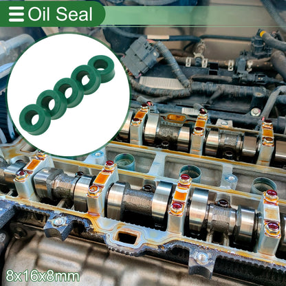 Oil Seal Rotary Shaft Seal TPU 8x16x8mm High Pressure Green 5 Pcs