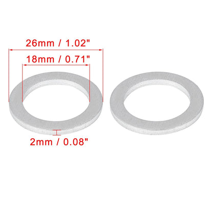 10 x M18 Silver Tone Oil Drain Plug Gaskets for Honda (90471-PX4-000)