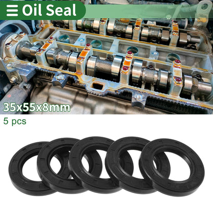 Oil Seal 35x55x8mm NBR Black 5 Pcs for Make Model