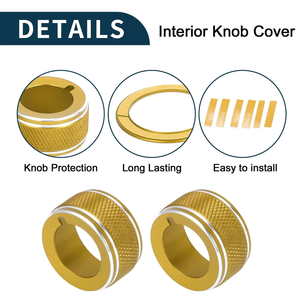 Gold Tone Engine Start Mirror Knob Covers for Subaru WRX (2022-2023) - 4 Pcs
