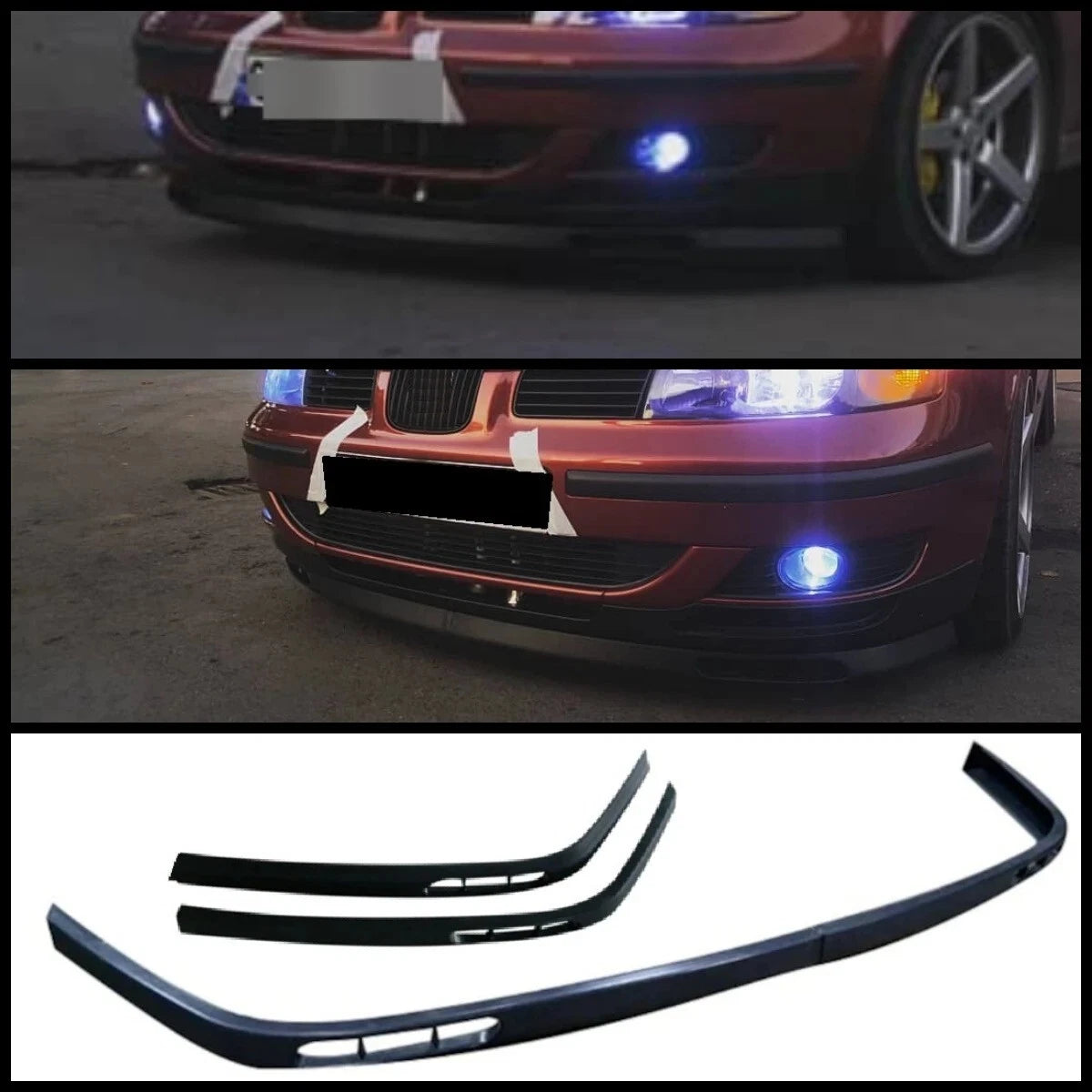 2 Piece Euro Front Bumper Splitter for Seat Toledo (2004-2009)