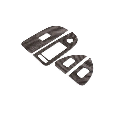 Carbon Fiber Window Switch Button Cover Trim Fit For Alfa Romeo Giulia 2017-2019