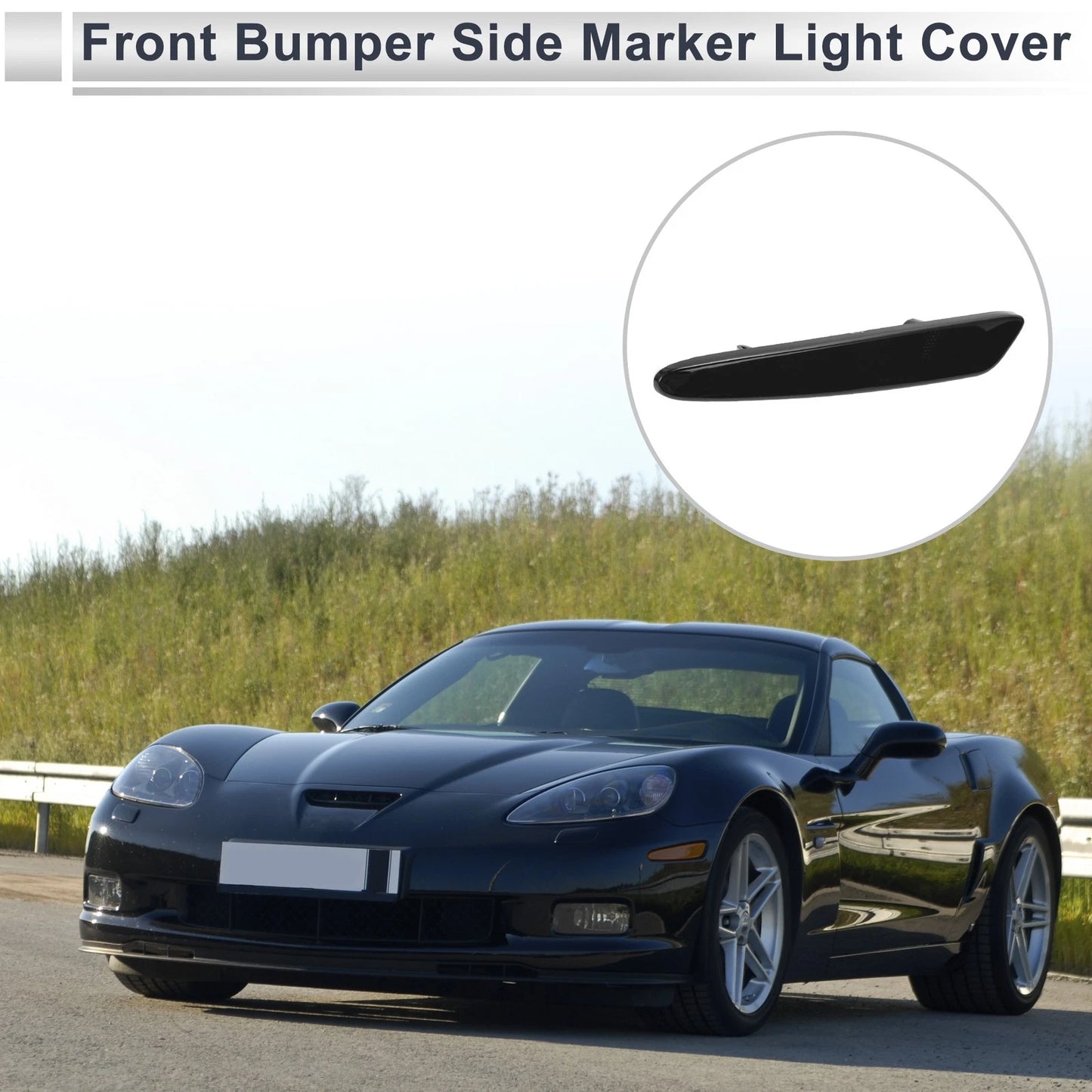1x Left Front Bumper Side Marker Light Cover for Chevy Corvette (2005 - 2012)