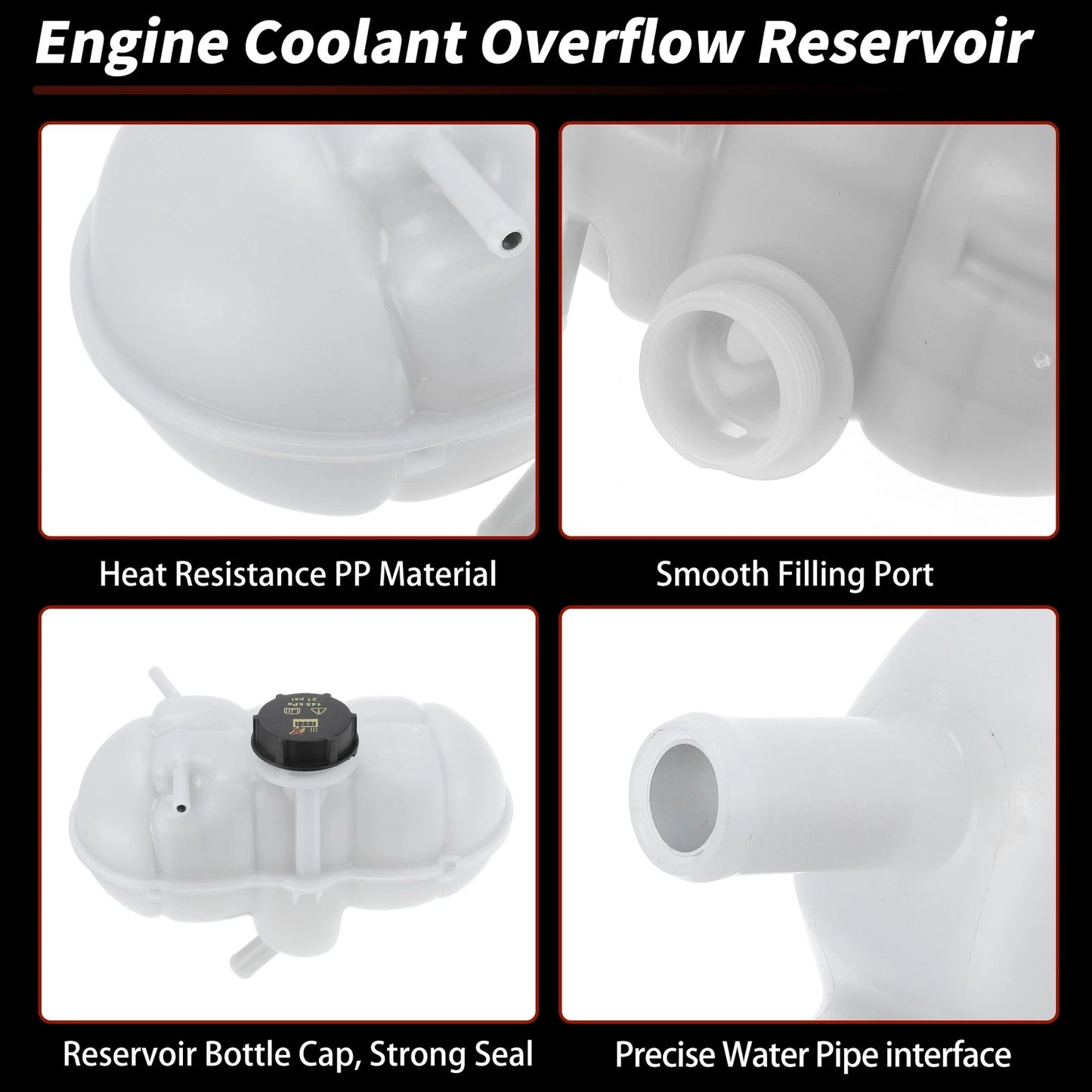 Coolant Expansion Reservoir Tank with Cap for Ford Mustang (2015-2023)