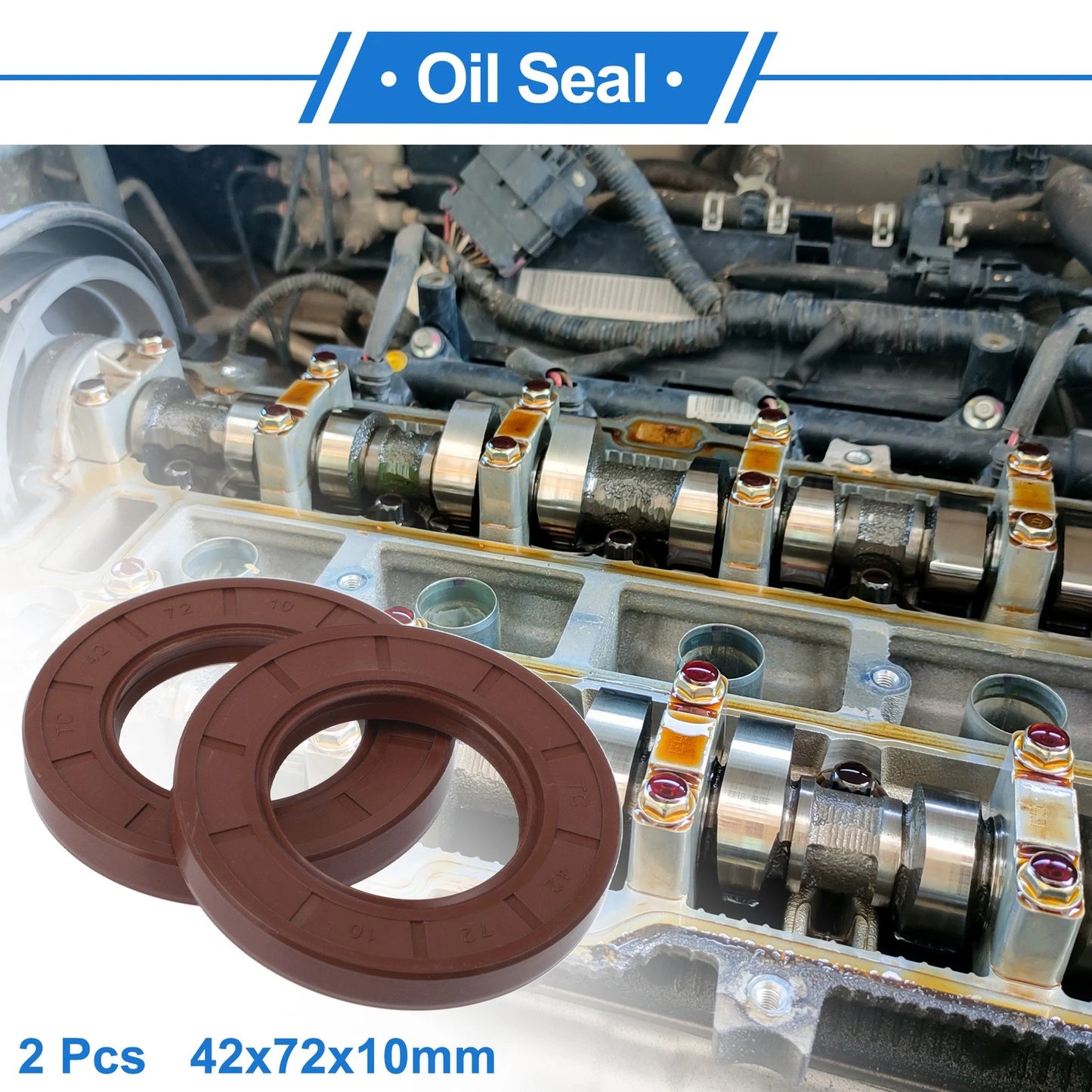 Oil Seal 42x72x10mm Rotary Shaft Seal FKM Rubber 2 x