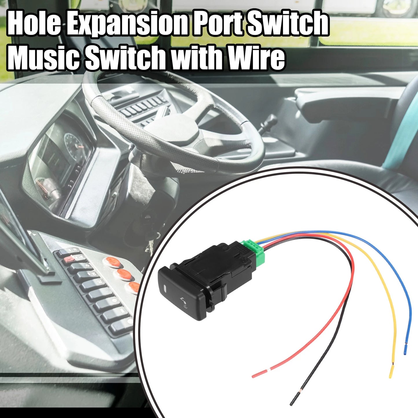 1x Hole Expansion Port Switch Music Switch with Wire for Toyota Alphard
