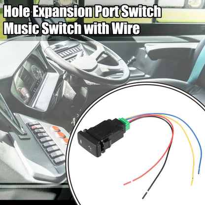 1x Hole Expansion Port Switch Music Switch with Wire for Toyota Alphard