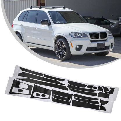 3D Carbon Fiber Interior DIY Trim Decals Black for X5 E70 (2007–2013)