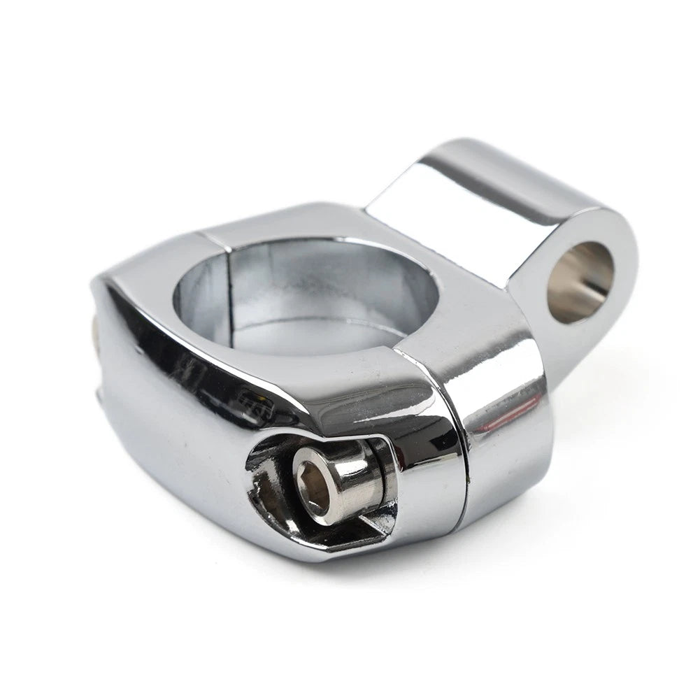 Chrome Handlebar Mirror Mounting Clamp for Harley Dyna, Fatboy (2006-2023)
