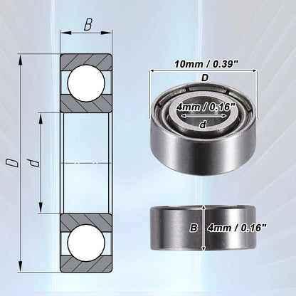 20pcs Double Metal Shield Single Row Deep Groove Ball Bearings