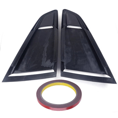 2 x Rear Louver Vent Air Scoop Covers for Ford Mustang (2015-2018) Black