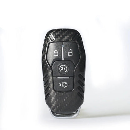 Black Carbon Fiber Smart Key Shell Cover for Ford Explorer