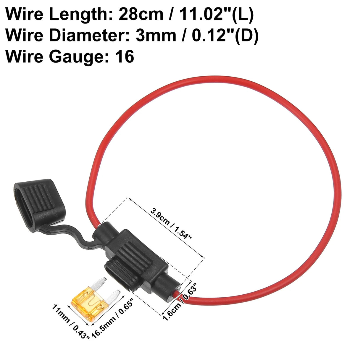 3 x DC 12V Car ATC Blade Style Mini Fuse Holder with 5A Fuse