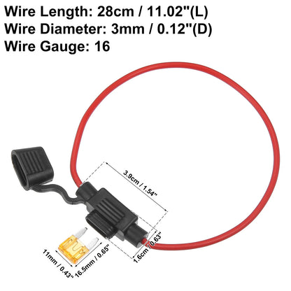 3 x DC 12V Car ATC Blade Style Mini Fuse Holder with 5A Fuse