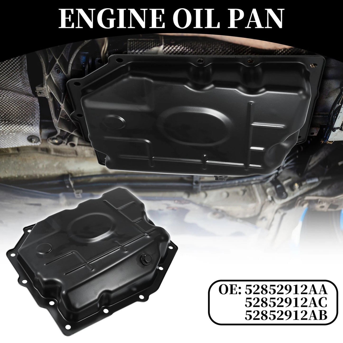 Engine Oil Pan for Dodge Challenger 2009-2010 - No.52852912AA/52852912AC Black