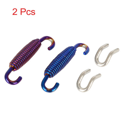 Exhaust Pipe Spring 2 x Stainless Steel Blue for Motorcycle