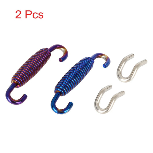 Exhaust Pipe Spring 2 x Stainless Steel Blue for Motorcycle