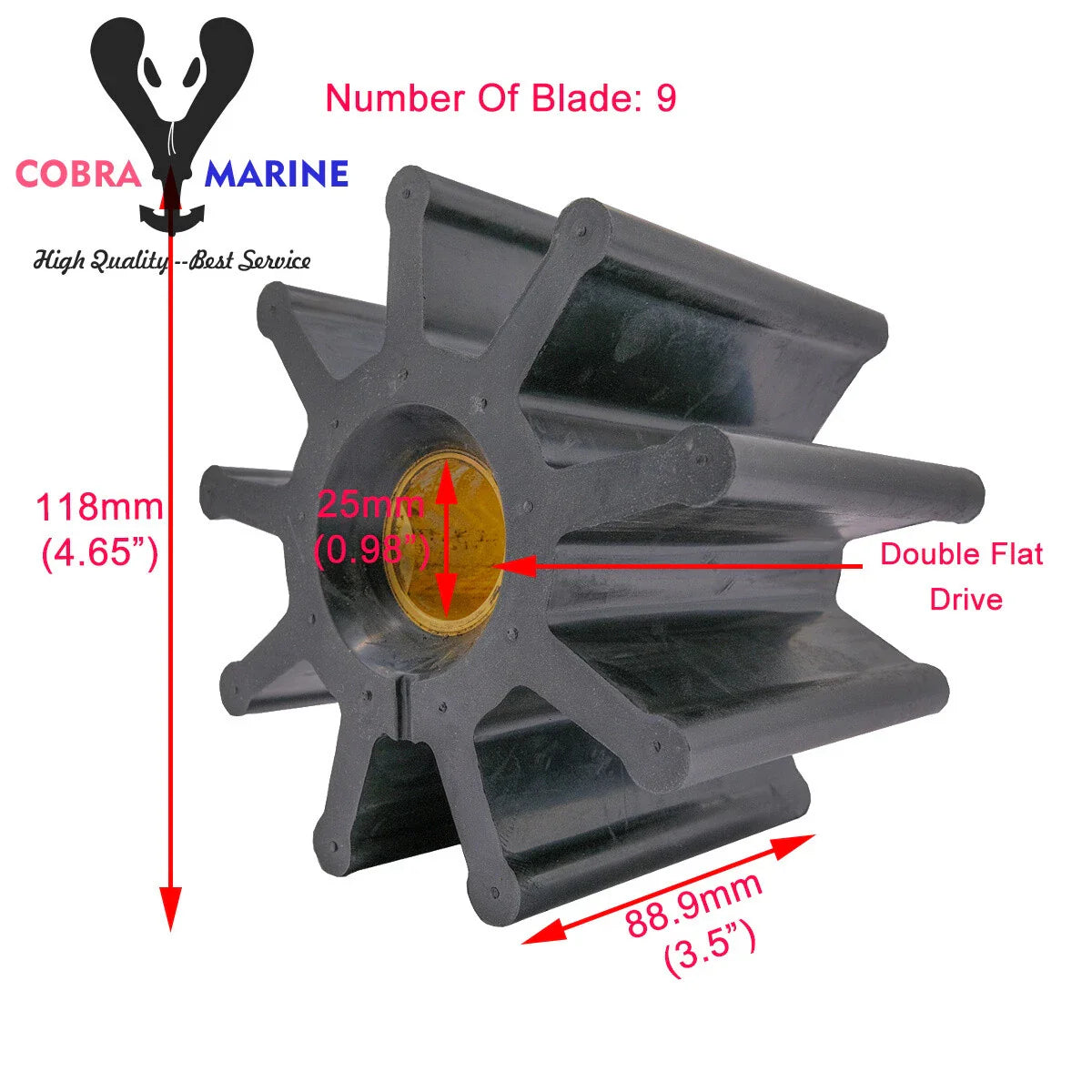 Water Pump Impeller for Caterpillar 9Y5427, 7E-3022