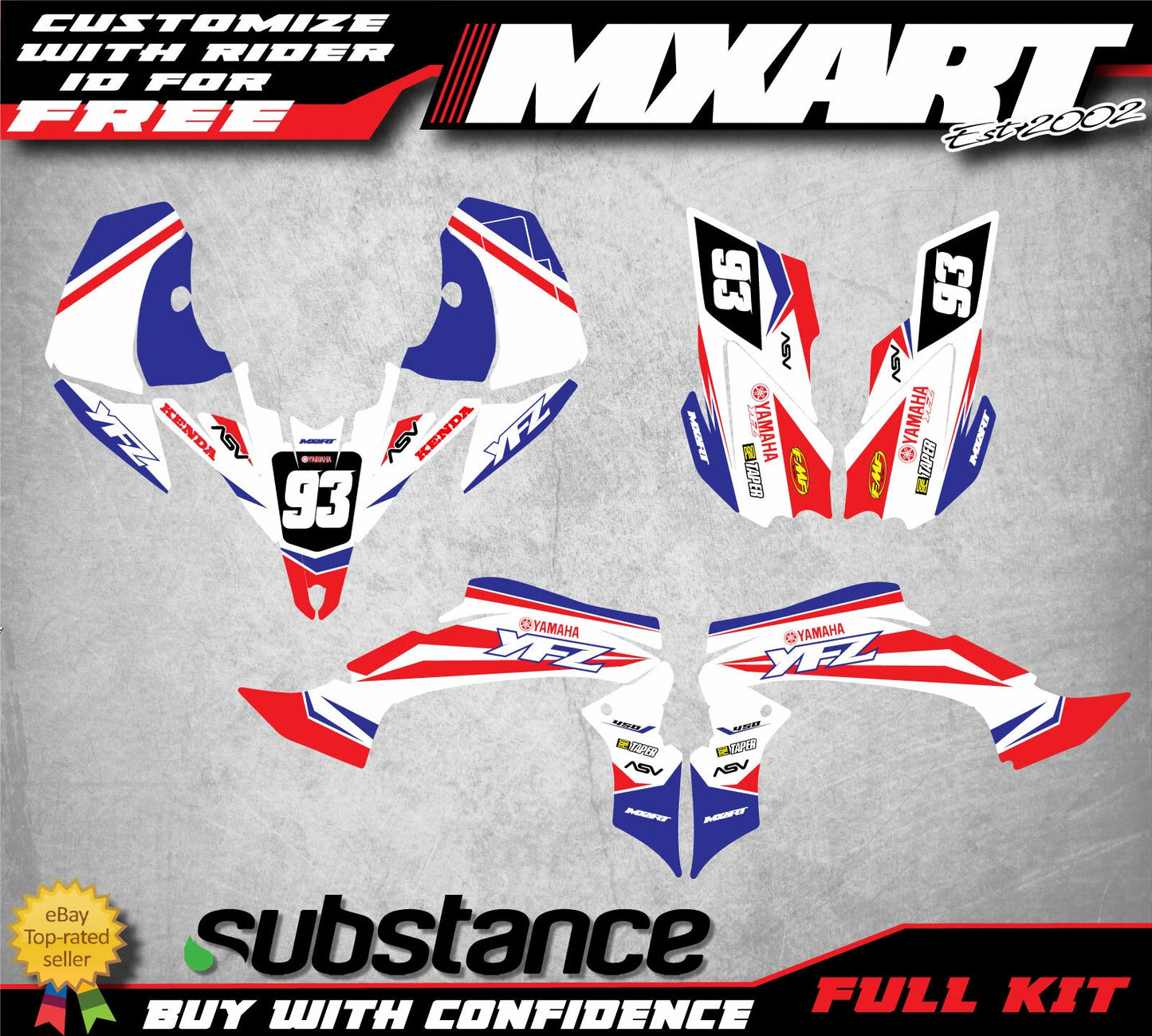 Yamaha YFZ 450 QUAD ATV Graphics - APOCALYPSE Style (2009-2013)