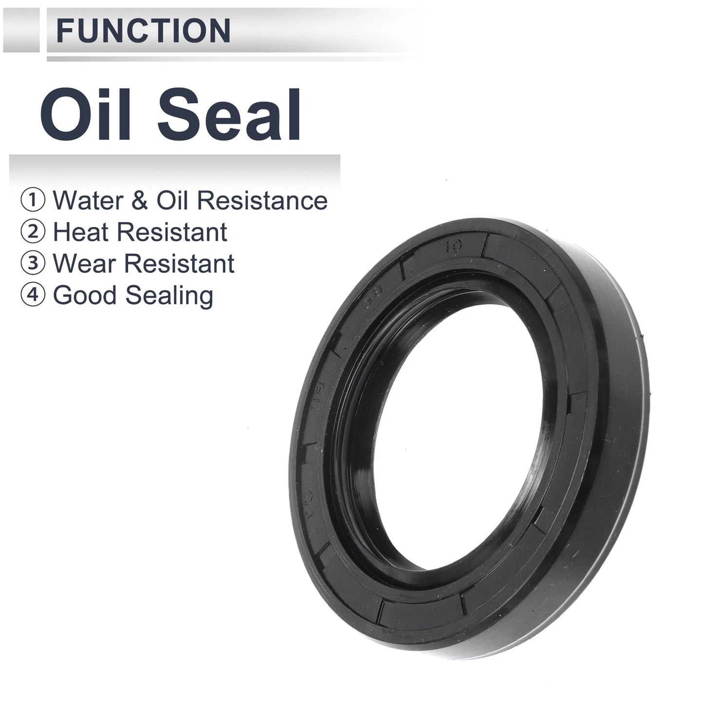 Oil Seal 38x58x10mm Rotary Shaft Seal Nitrile Rubber 5 Pcs