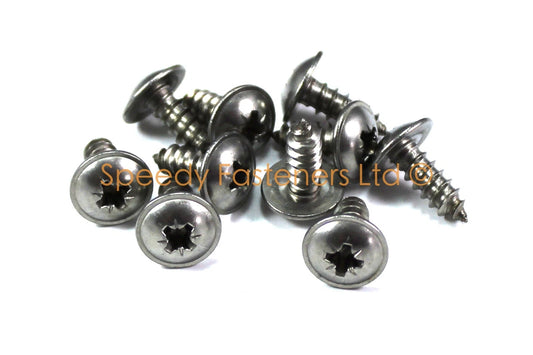 10x Tête de Fourche Auto Foreur Taraudage Vis 5mm x 12mm for Honda Inox Moto