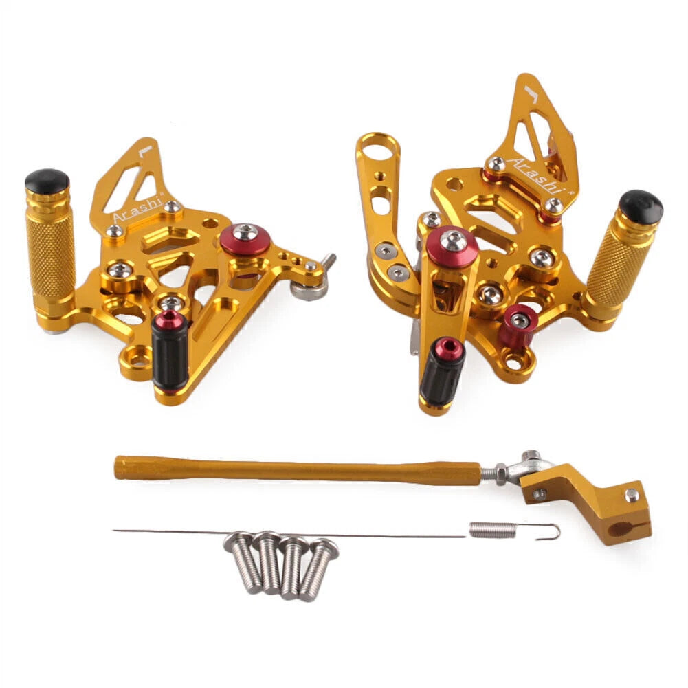 Rearset Foot Pegs Set for Aprilia RSV4 (2009-2011) - Gold 2 x Rear Sets