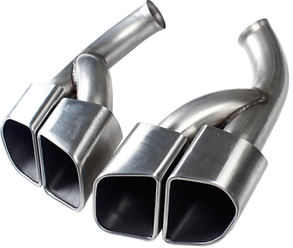2 x Tail Exhaust Mufflers for Porsche Cayenne 958.2 V6 Base (2015-2017)