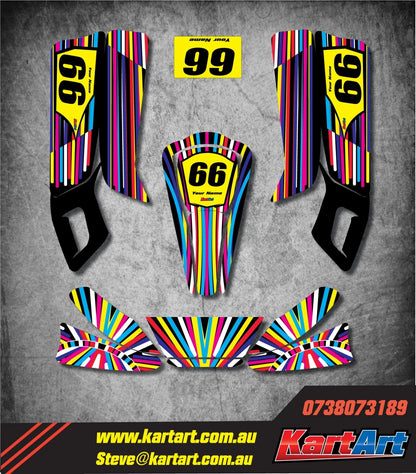 Custom KART ART Sticker Kit for Arrow AX9 Kart - Vivid Style Decals