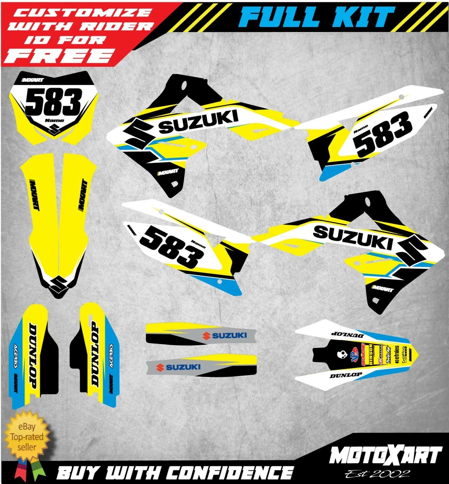 Custom Graphics Full Kit for Suzuki RMZ 450 (2018-2019)