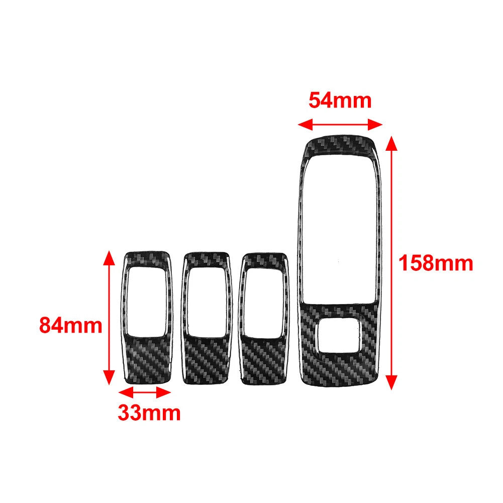 Carbon Fiber Window Lift Switch Panel Cover for Ford Ranger Sport (15-22)