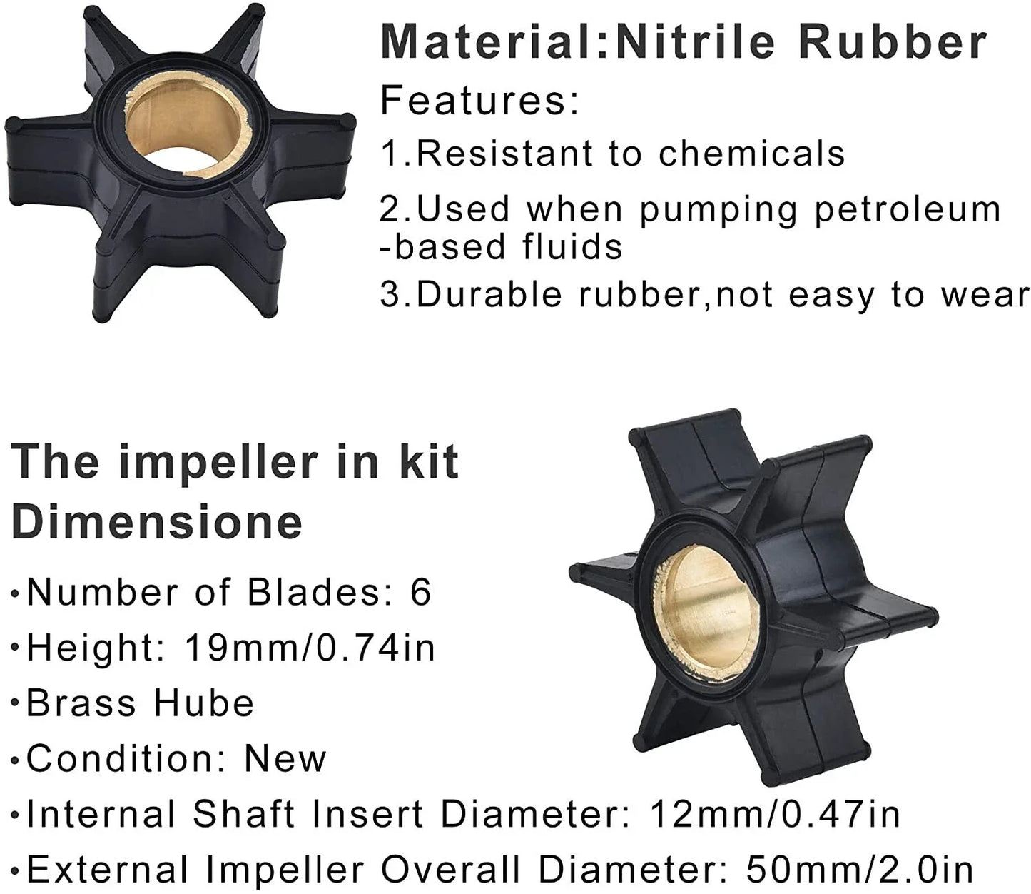 Water Pump Impeller for Evinrude Johnson OMC 393630 (1996-2006)