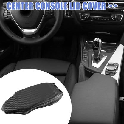 Center Console Armrest Cover for BMW F30 (2012-2019) - Gray Stitches Black