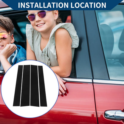 4 x Car Pillar Window Trim Covers for Toyota Tundra (2007-2020) Black