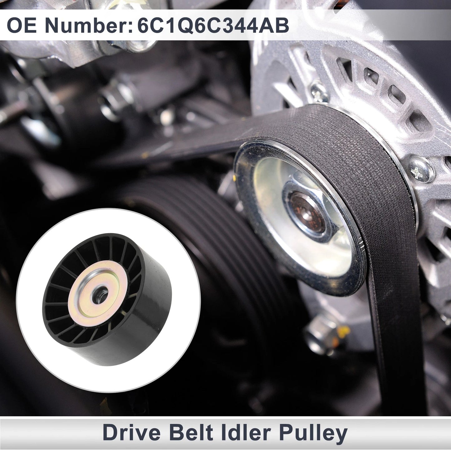 Drive Belt Idler Pulley for Ford Transit (2006-2014) Black 1 x Piece