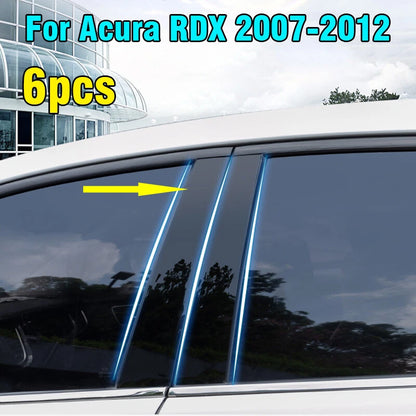 6PCS Window Pillar Posts Door Trim Cover for Acura RDX (2007–2012)