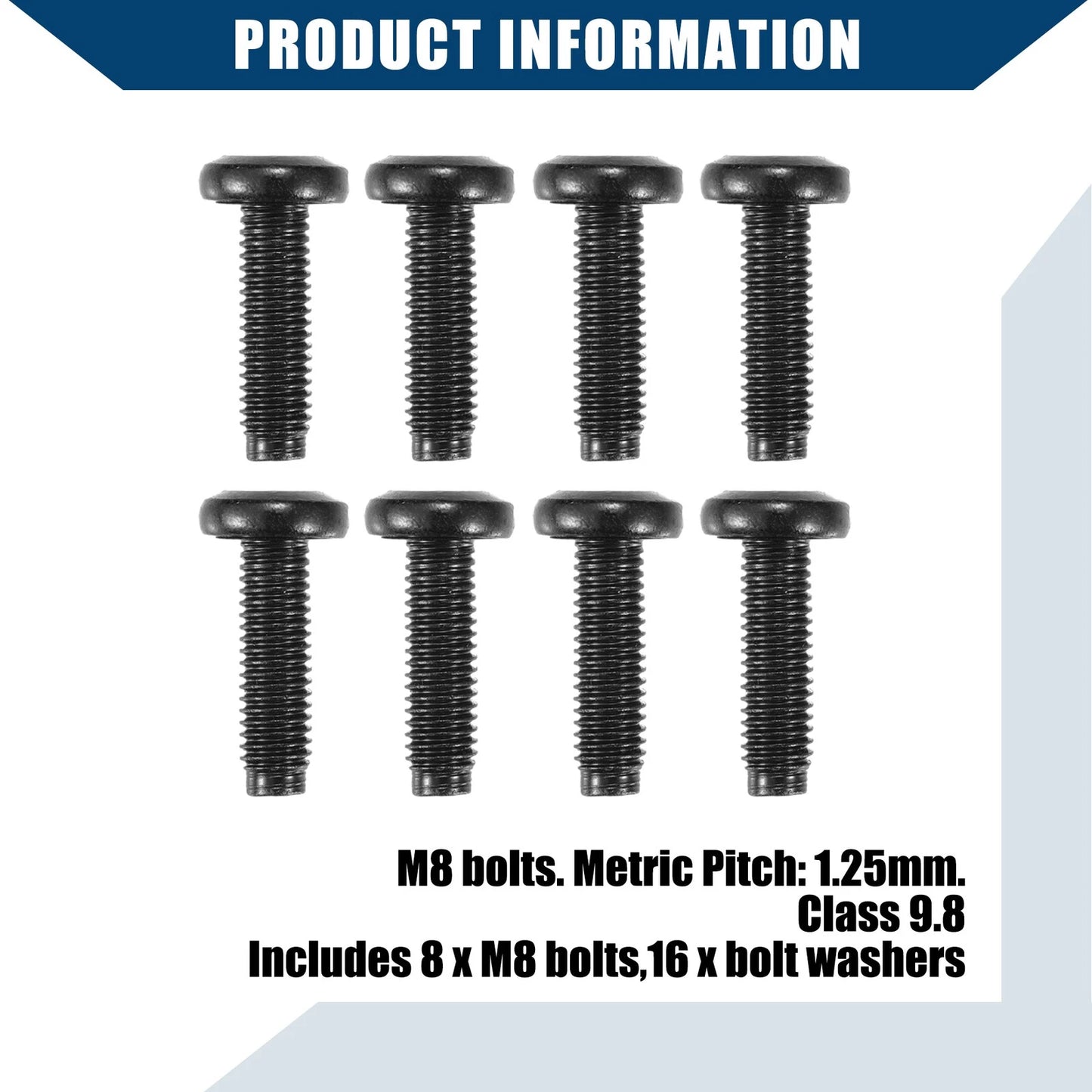 8 x Windshield Frame Screws for Jeep Wrangler JK (2007-2018)