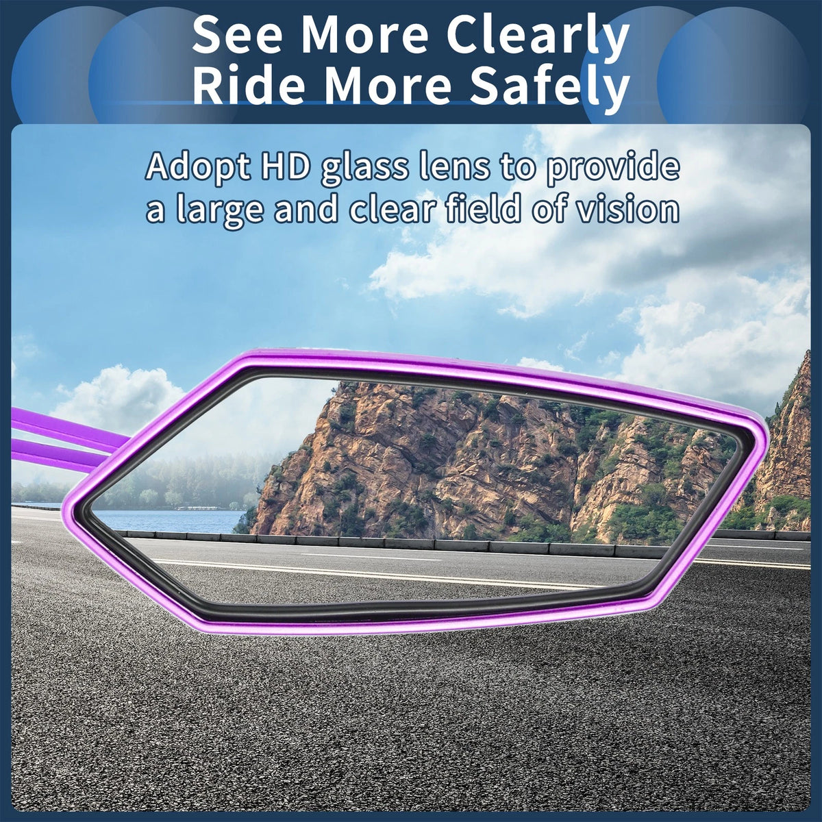 Purple Aluminum Alloy Rear View Mirrors for M8/M10 Motorcycle