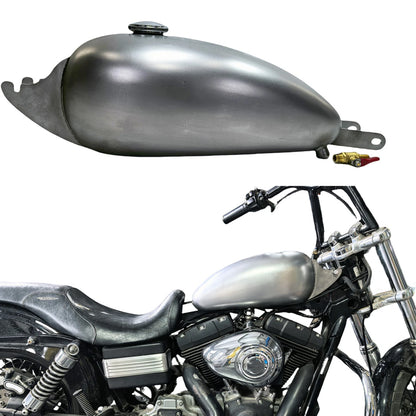 10L Silver Petrol Fuel Tank w/Cap for Harley Davidson DYNA (2004-2006)