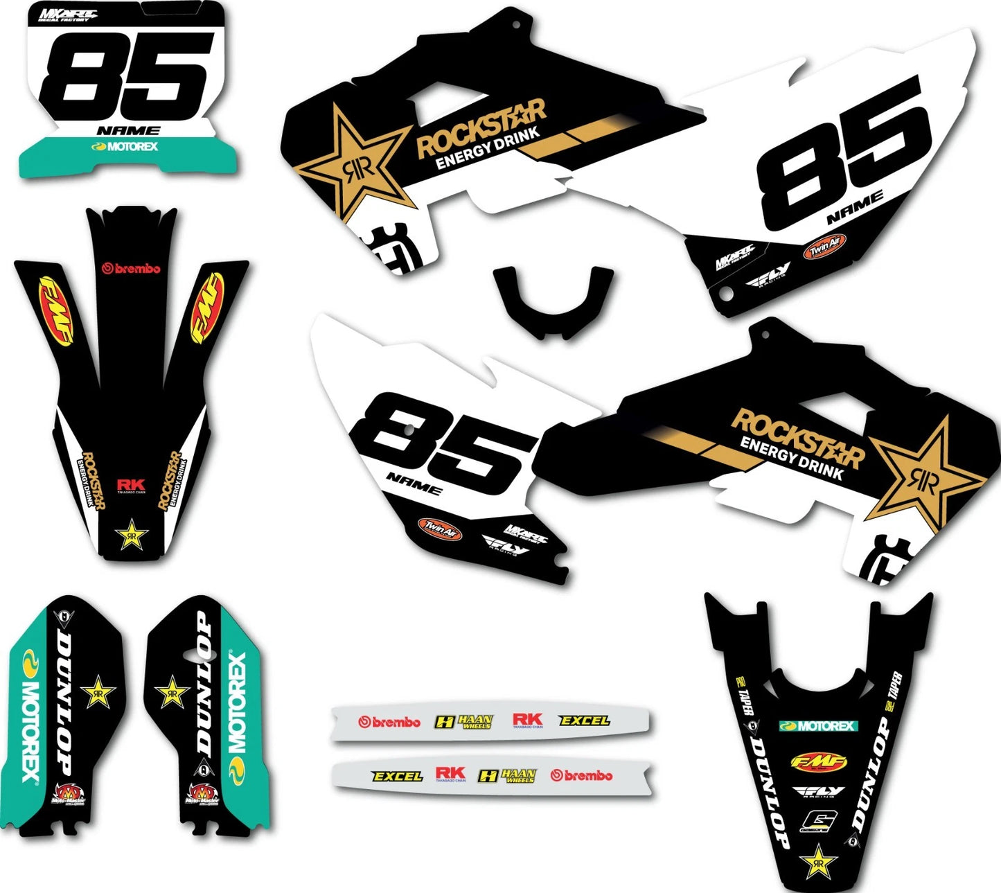 MX Graphic Kit for Husqvarna TC 85 (2025-2026) - Control Black Style Stickers