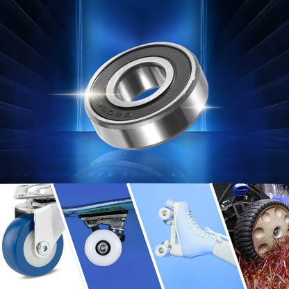 2 x 17x40x12mm Double Rubber Sealed Auto Deep Groove Ball Bearings