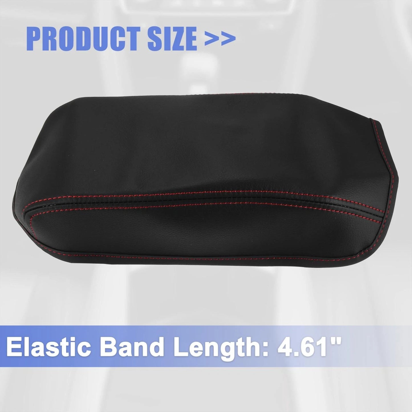 Microfiber Leather Armrest Cover Pad for Honda Civic (2012-2015) Black/Red