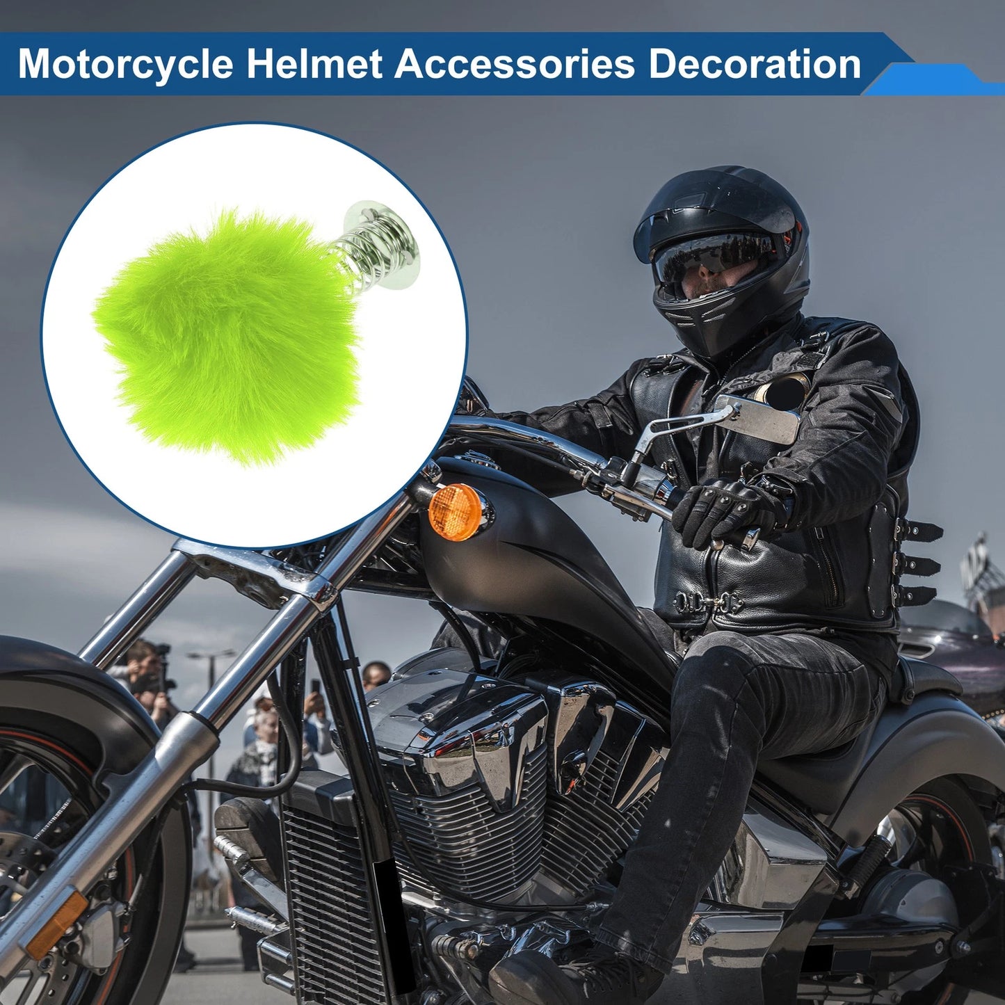 Motorcycle Helmet Accessories / 2 x Green Plush Iron for Motorcycle