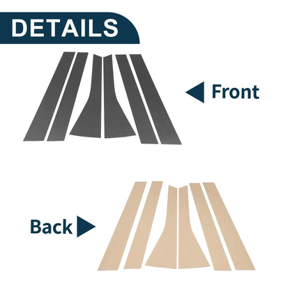 6 Pcs Door Pillar Window Trim for Honda Fit (2009-2012) Carbon Fiber