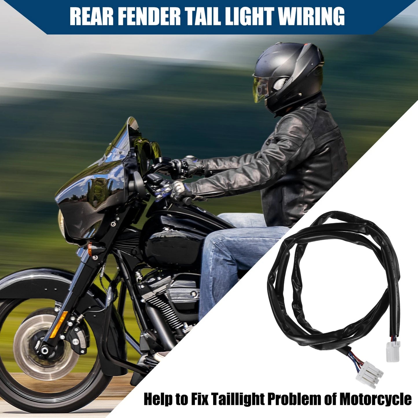 Motorcycle Rear Fender Tail Light Harness for Harley Davidson Sportster Dyna