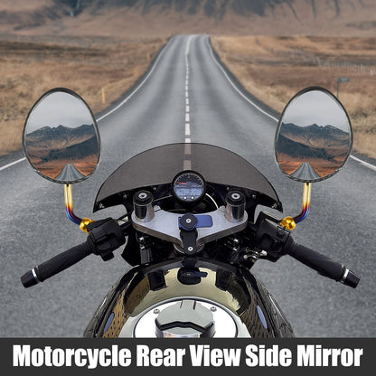 1 Pair 8mm Screw Rear View Mirror Universal Carbon Fiber Pattern for Motorcycle
