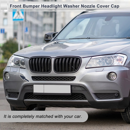 Front Left Side Bumper Headlight Washer Nozzle Cover Cap for BMW X3 Grey